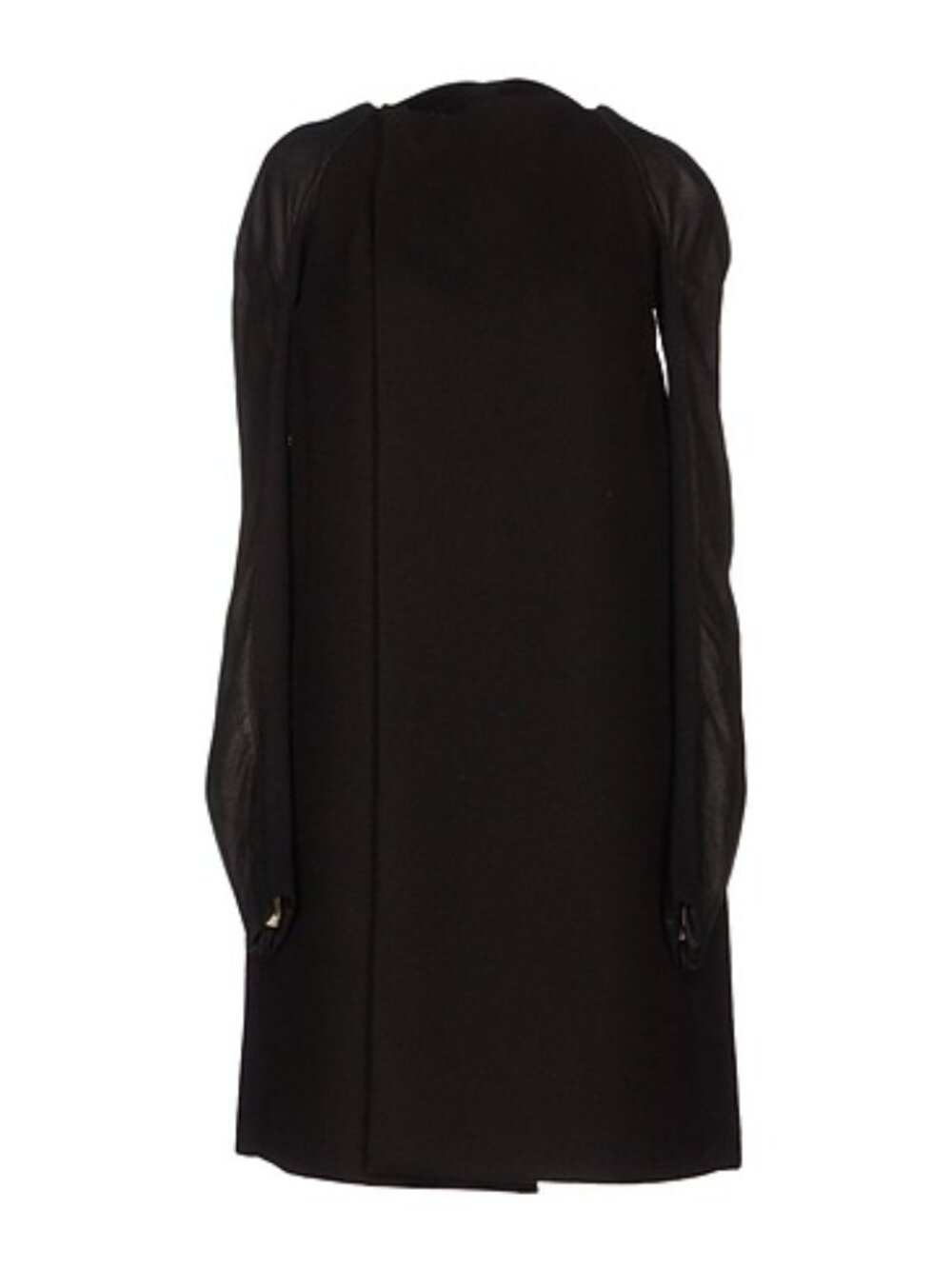 Rick Owens coat with leather sleeves